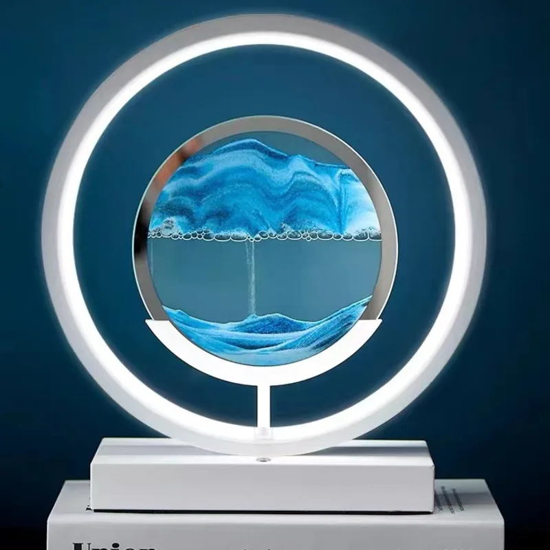 Led Moving Sand Lamp Quicksand Art Frame Flowing Sand Painting Atmosphere Lamp Home Decoration