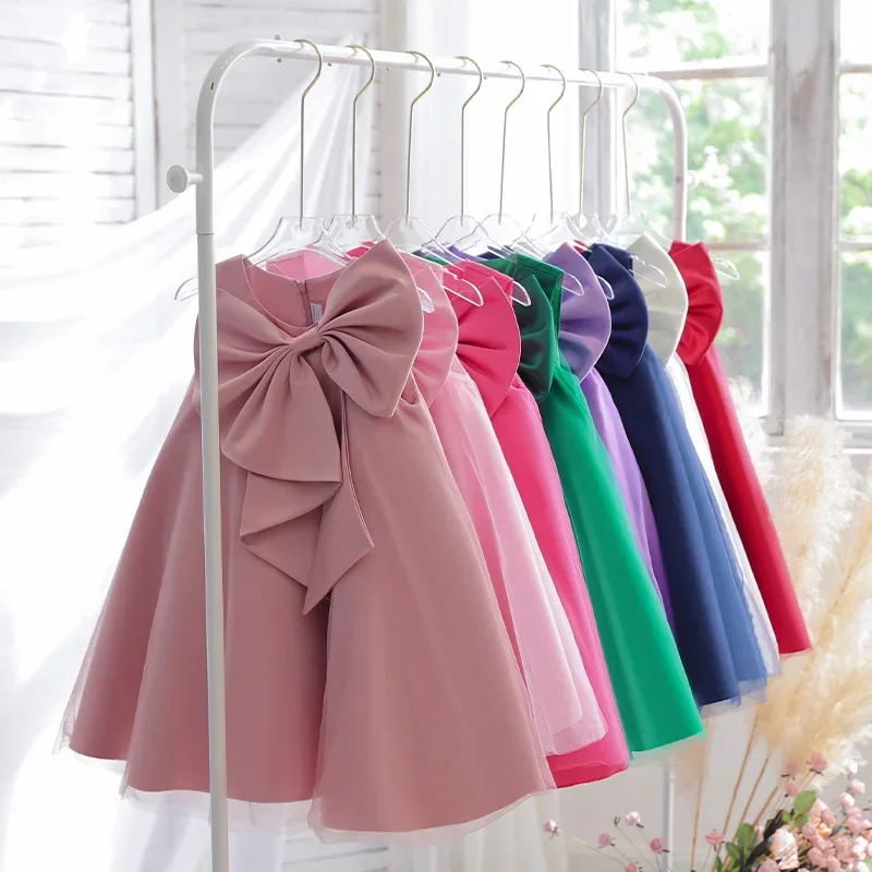  소녀 봄 가을 공주 패치 워크 드레스 새로운 파티 의상 어린이 Bowtie 캐주..