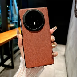 Shockproof Magnetic Hinge Leather Smartphone Case - Slim Hard PC Back, Full Protection for HONOR Magic V5 (Brown)
