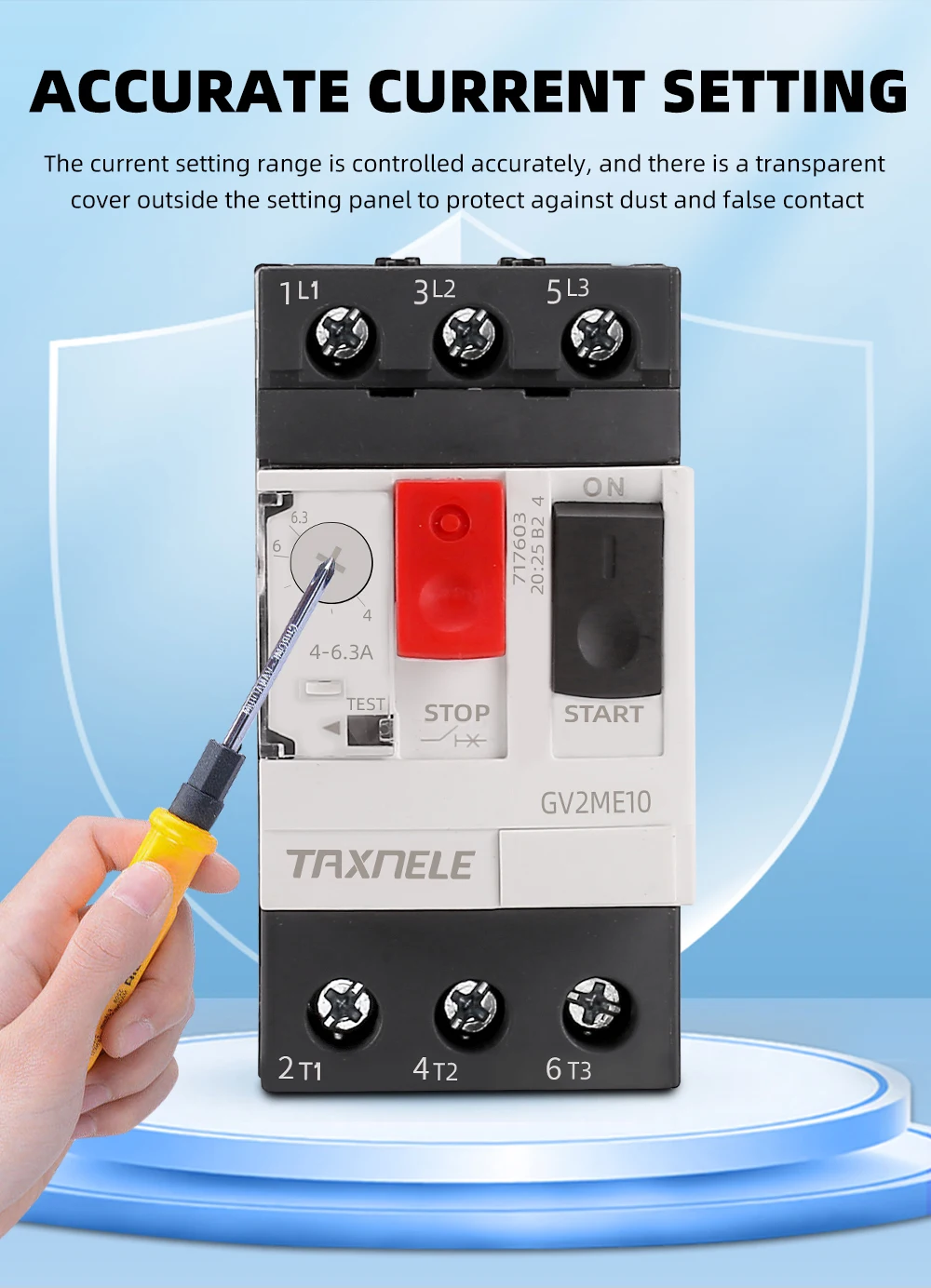 Description Picture 4 of itemGV2ME GV2 Motor Starter Protector Motor Circuit Breaker Overload Short Circuit Protection  3P Thermal Magnetic MPCB GV2-ME