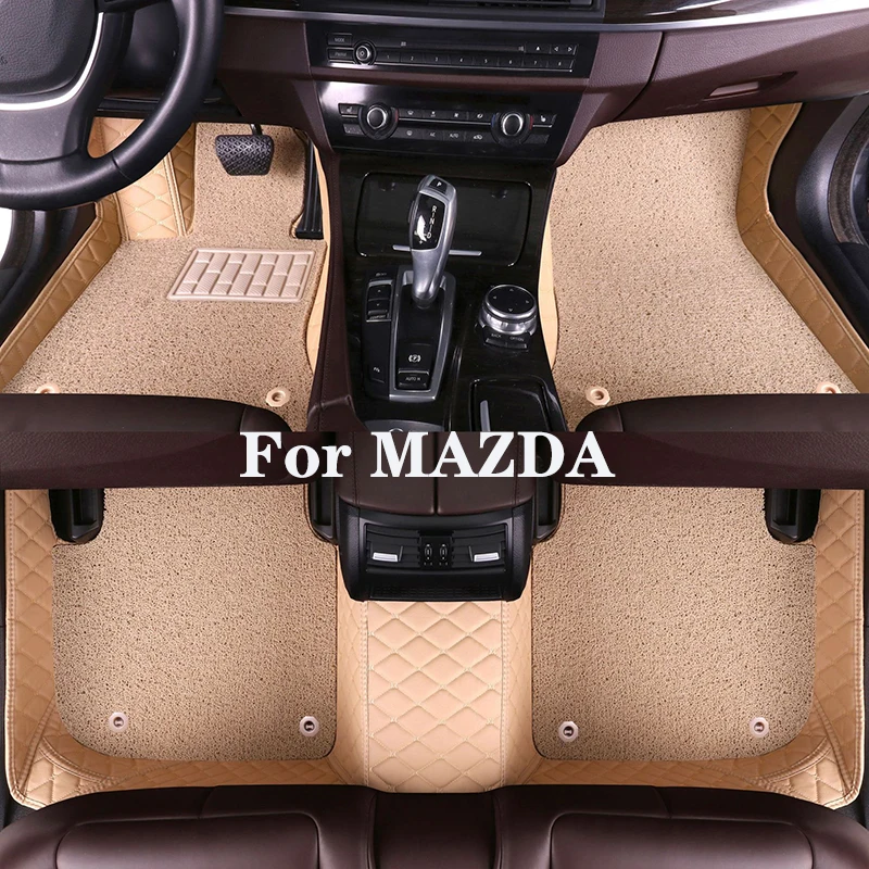 

High Quality Customized Double Layer Detachable Diamond Pattern Car Floor Mat For MAZDA Mazda 2/3/5/6/8 BT50 CX-3 CX-5 CX-7 CX-9