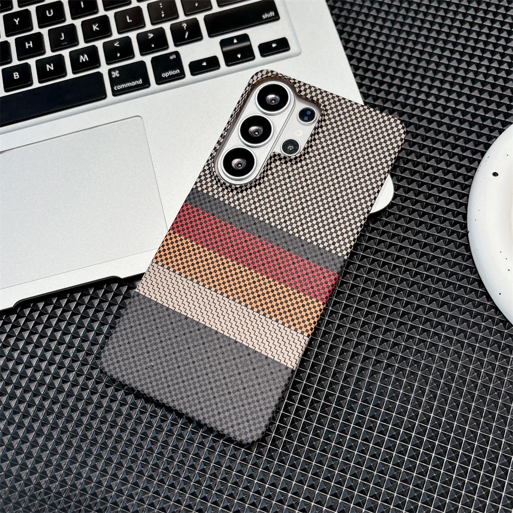 Carbon Fiber Magnetic Wireless Charging Phone Case with Camera Bumper Protection
