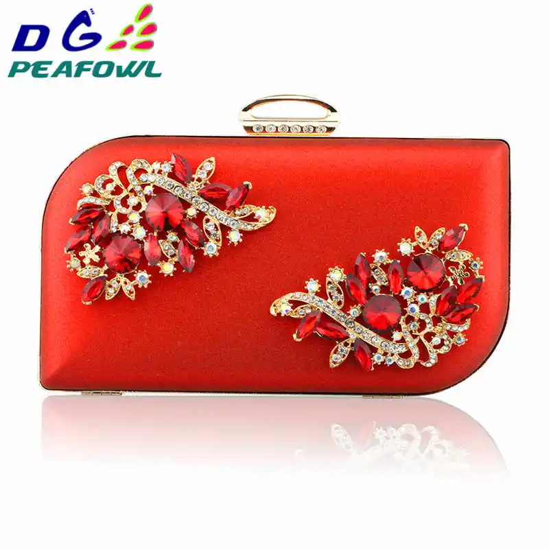 Wedding Purse Female Handbag New fashion Sequined Scrub Clutch Women's Evening Bags Bling Day diamond Clutches Gold DG PEAFOWL