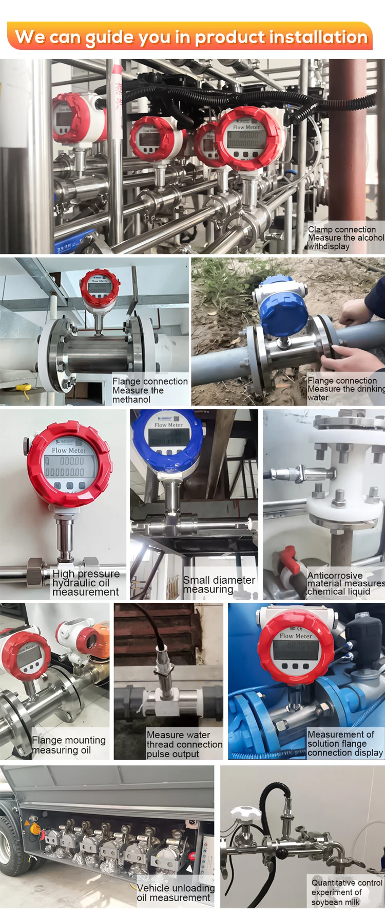 1 Inch Clean Water Oil Diesel 4-20mA Pulse RS485 Turbine Flow Meter Analog Water