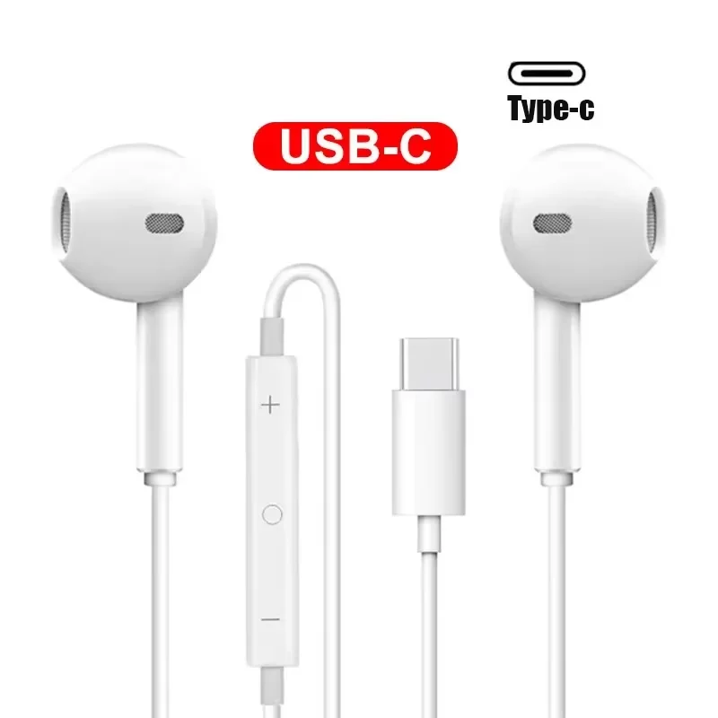 HiFi Type C With DAC Mic Headphones For Samsung Galaxy S24 S23 S21 S22 Note Ultra Wired Earphones 3.5mm Jack Earbud Headset 6