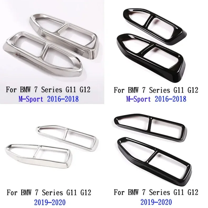Für BMW 7er Serie F01 G11 G12 2009-2020 Edelstahl Auto-Endschalldämpfer Auspuffrohr-Abdeckung Aufkleber Auto-Zubehör – Detail 14