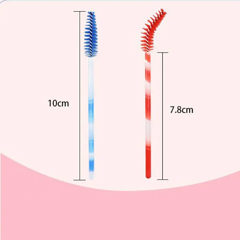 HUAZDS 50Pcs/Pack Disposable Eyelash Brush Crystal Eye Lash Makeup Brushes Mini Mascara Wands Brush Eyelash Extension Tool