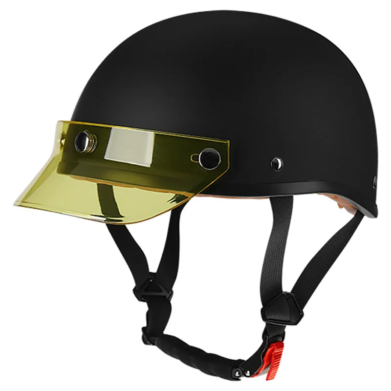 Casco Retrò Jet Scooter Mezza Faccia Casco Moto Capacete Casco Nero Opaco Moto Casco Scooter Aperto Casque Moto