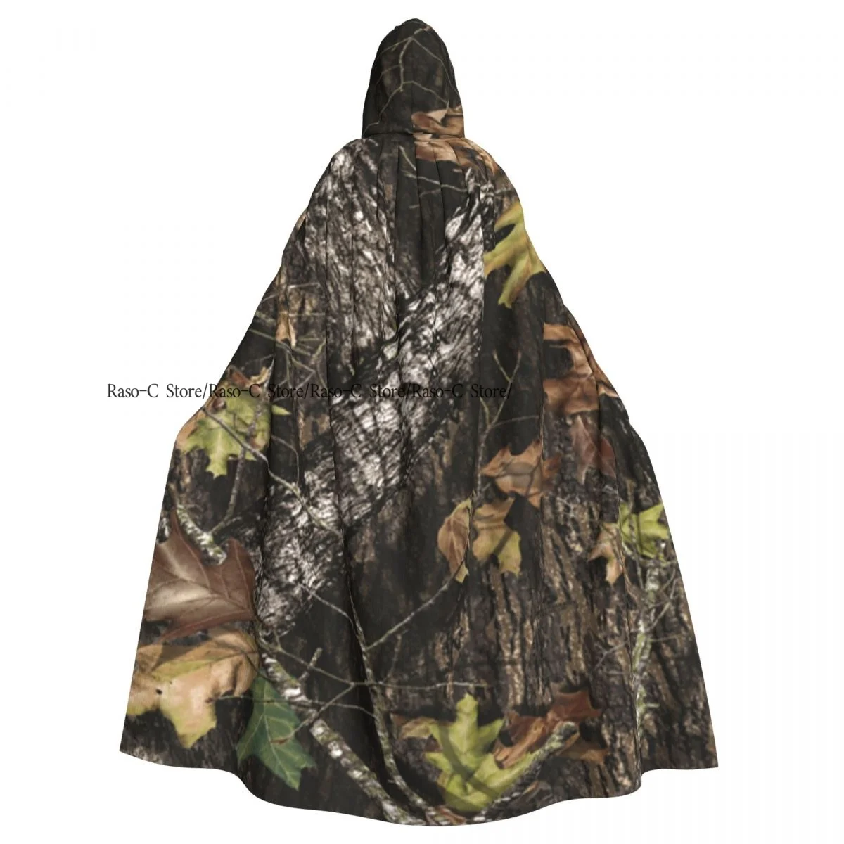 

Long Cape Cloak Mossy Oak Camo Pattern Hooded Cloak Coat Autumn Hoodies