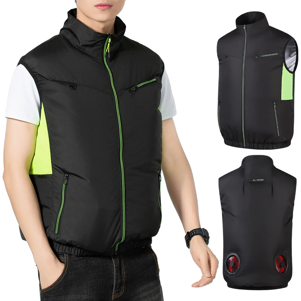 Polyester Cooling Vest with 3 Gear Fan for Summer Camping