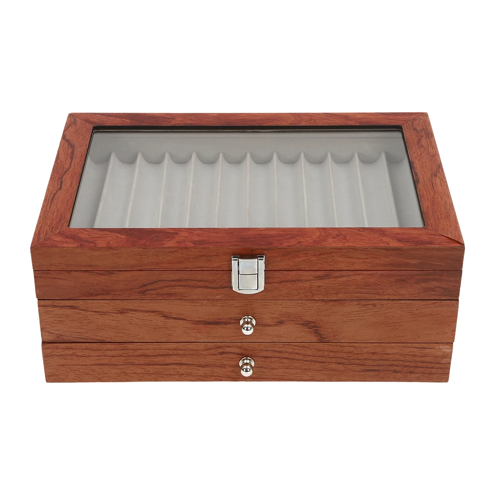 Stiftbox Kollektionsbox aus Holz für Stifte Kugelschreiber 34 Fächer Stiftbox Füllfederhalter-Schrank Vitrine Füllfederhalter-Aufbewahrung – Detail 10