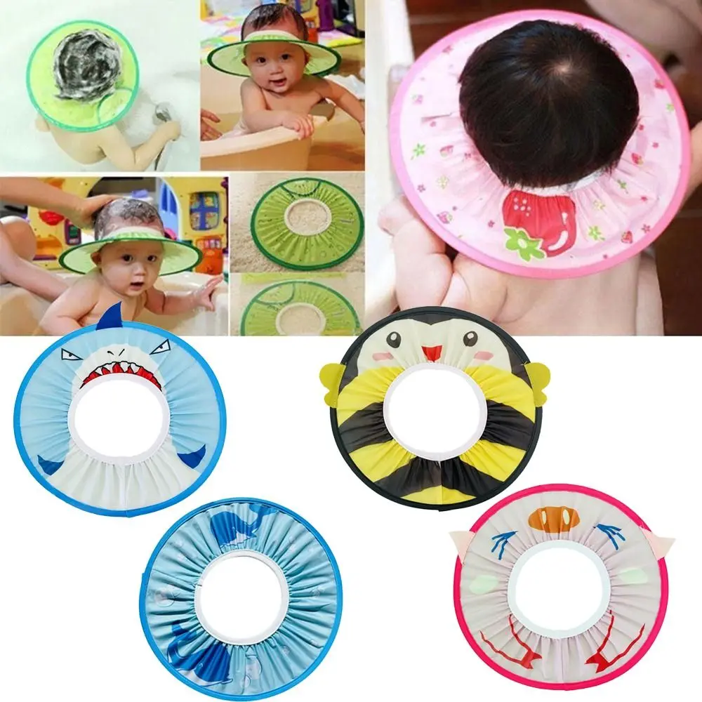 

Shower Protect Bathing Hats Ear Shield Ear Protection Bath Visor Elastic Shower Hat Baby Shampoo Cap Kids Boys Girls