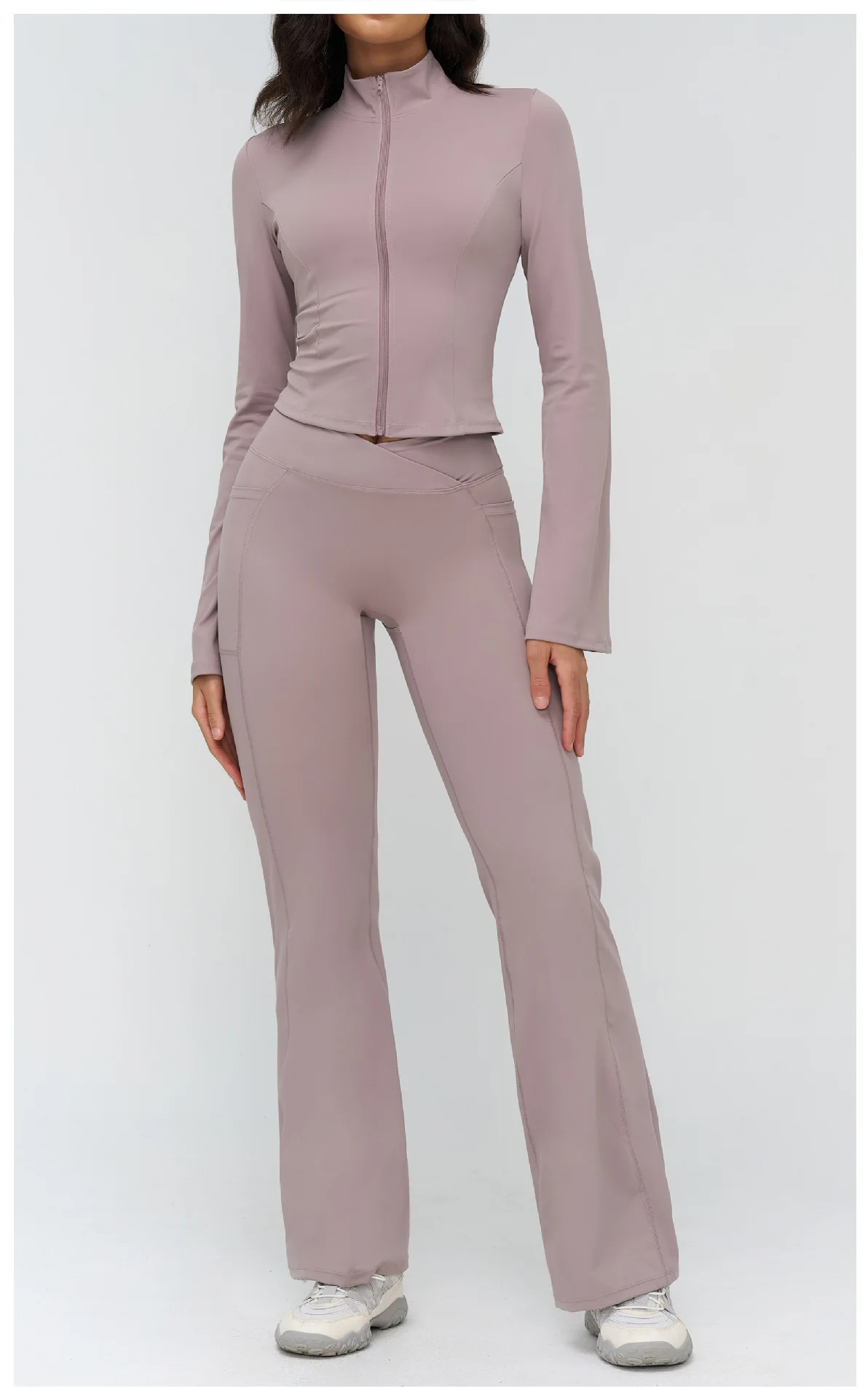 Pantalon Yoga Évasé Taille Haute Femme