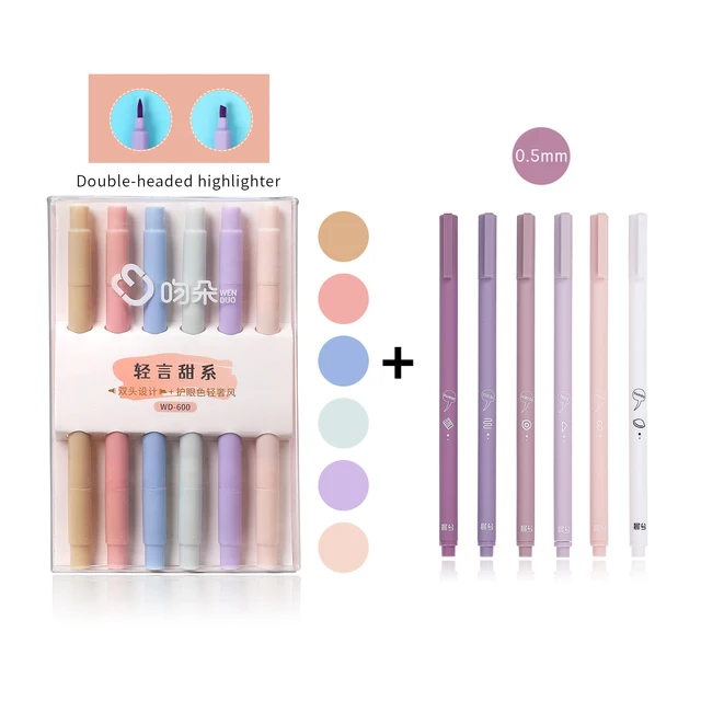 JIANWU 6pcs/set Creative cute morandi Simple small fresh gel pen kawaii Quick drying Cap neutral pen journal supplies Stationery gel pen mark pen J