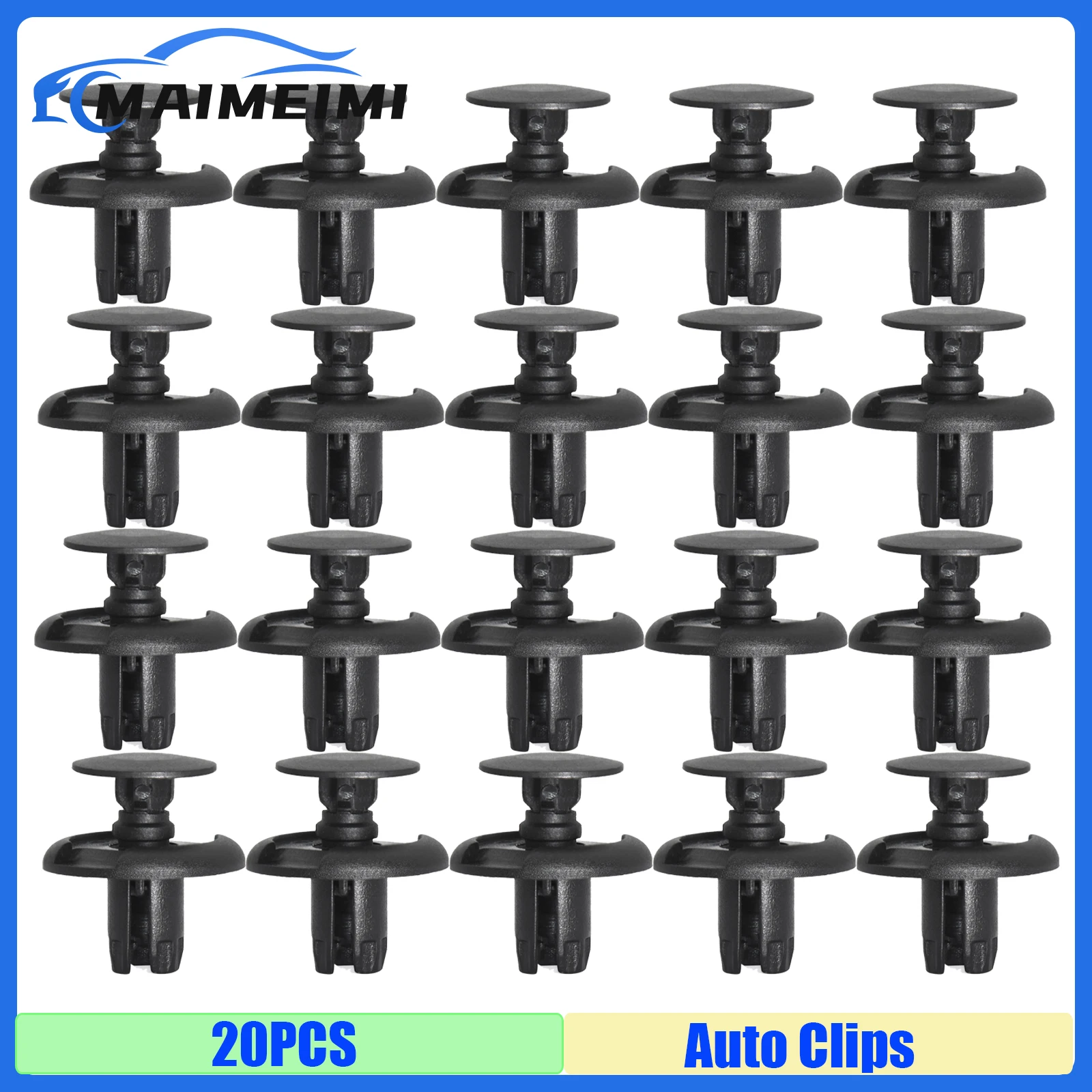 

20pcs Auto Bumper Fastener Push Engine Cover 8mm Hole Rivet Retainer Car Door Trim Panel Clip Fasteners for Universal Car