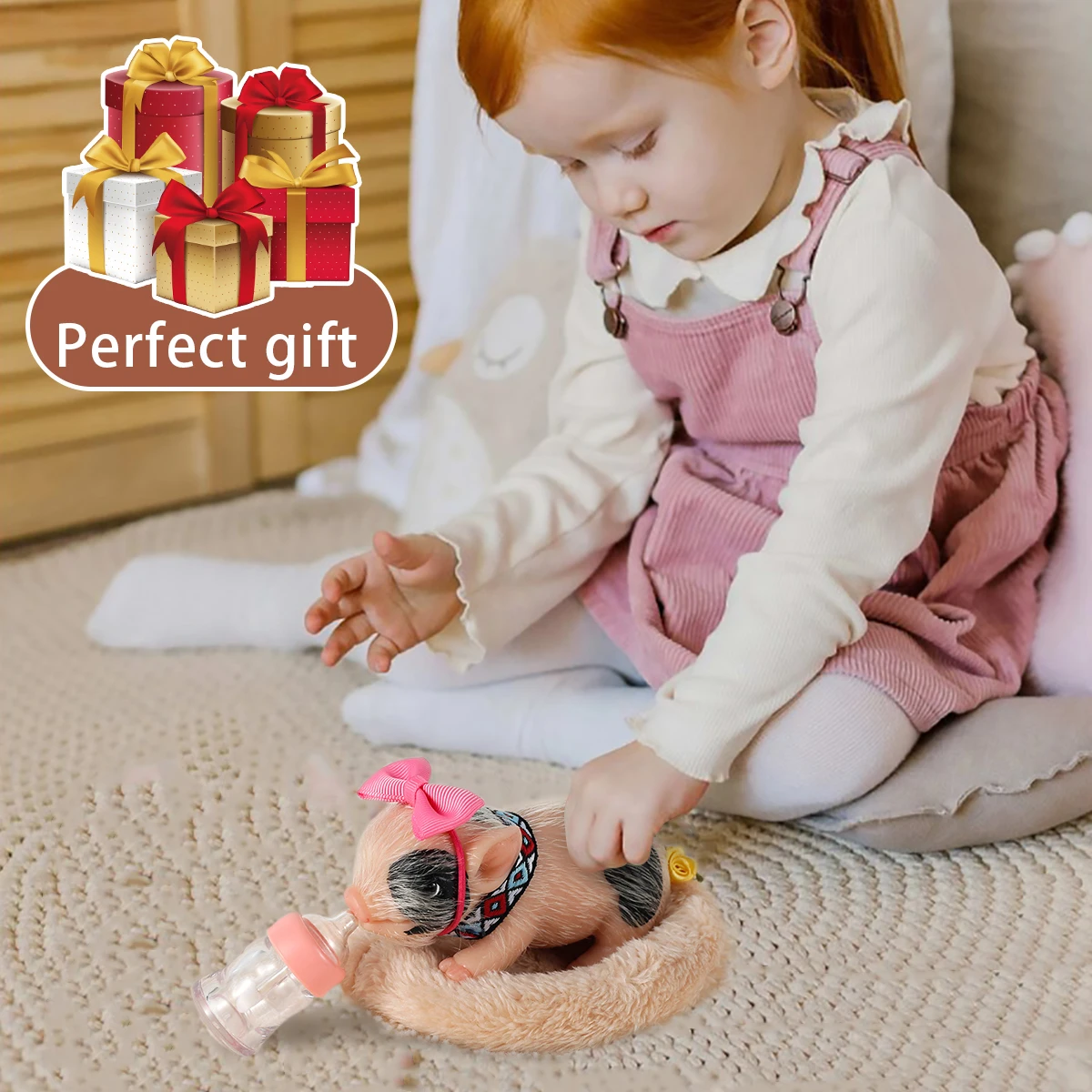 6 Inch Reborn Piggy Dolls, Lifelike Full Silicone Soft Mini Pig Dolls Mini Realistic Newborn Soft Realistic Animals Pig Toy