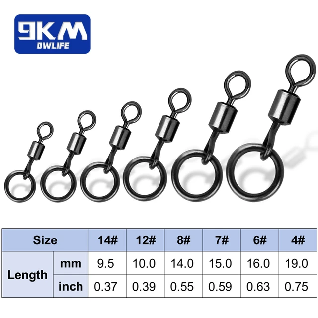 9KM Carp Fishing Swivel 30~60Pcs Quick Change Rolling Swivel With