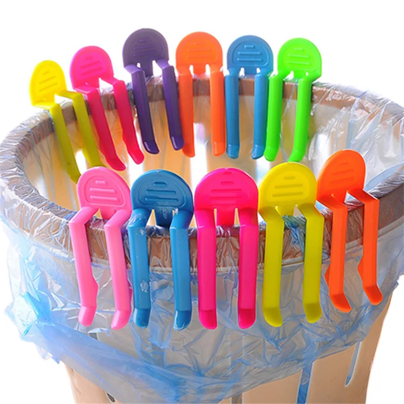 

8 PCS Universal Trash Bag Fixed Clip Waste Basket Lock Rubbish Clip Bin Bag Holder Garbage Bag Clip Can Clamp Kitchen Gadgets