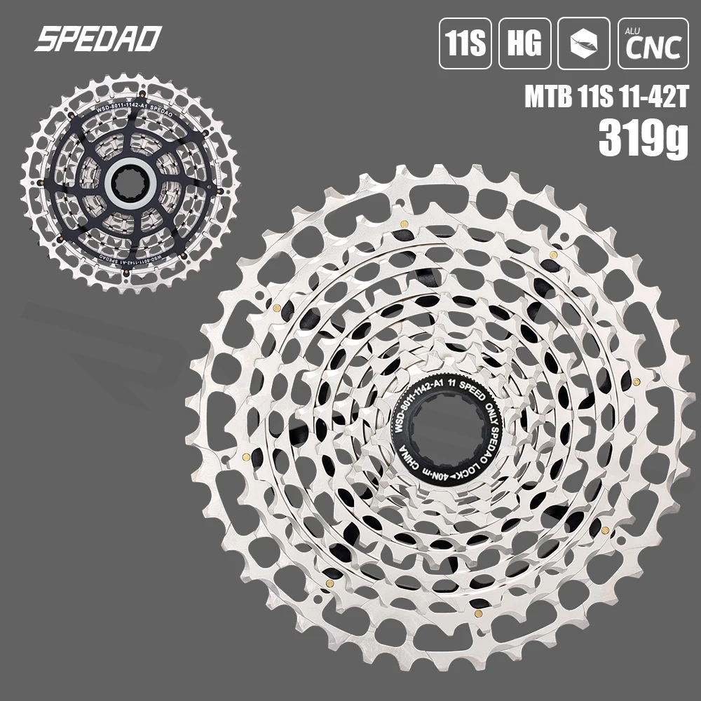 Bicycle Cassette SPEDAO SLR2 Bicycle Cassette 11v 11-42T HG 11s ultralight CNC k7 11v For MTB GX X1 NX M8000 11 Speed Hub Bike Freewheel