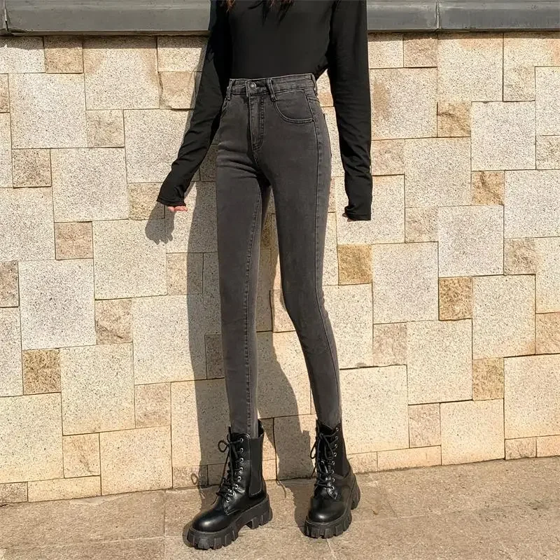 

Jeans for Women Trousers Black Pencil Skinny Slim Fit with Pockets High Waist Shot Gray Denim Pants Woman Cheap Trend 2023 Z R A