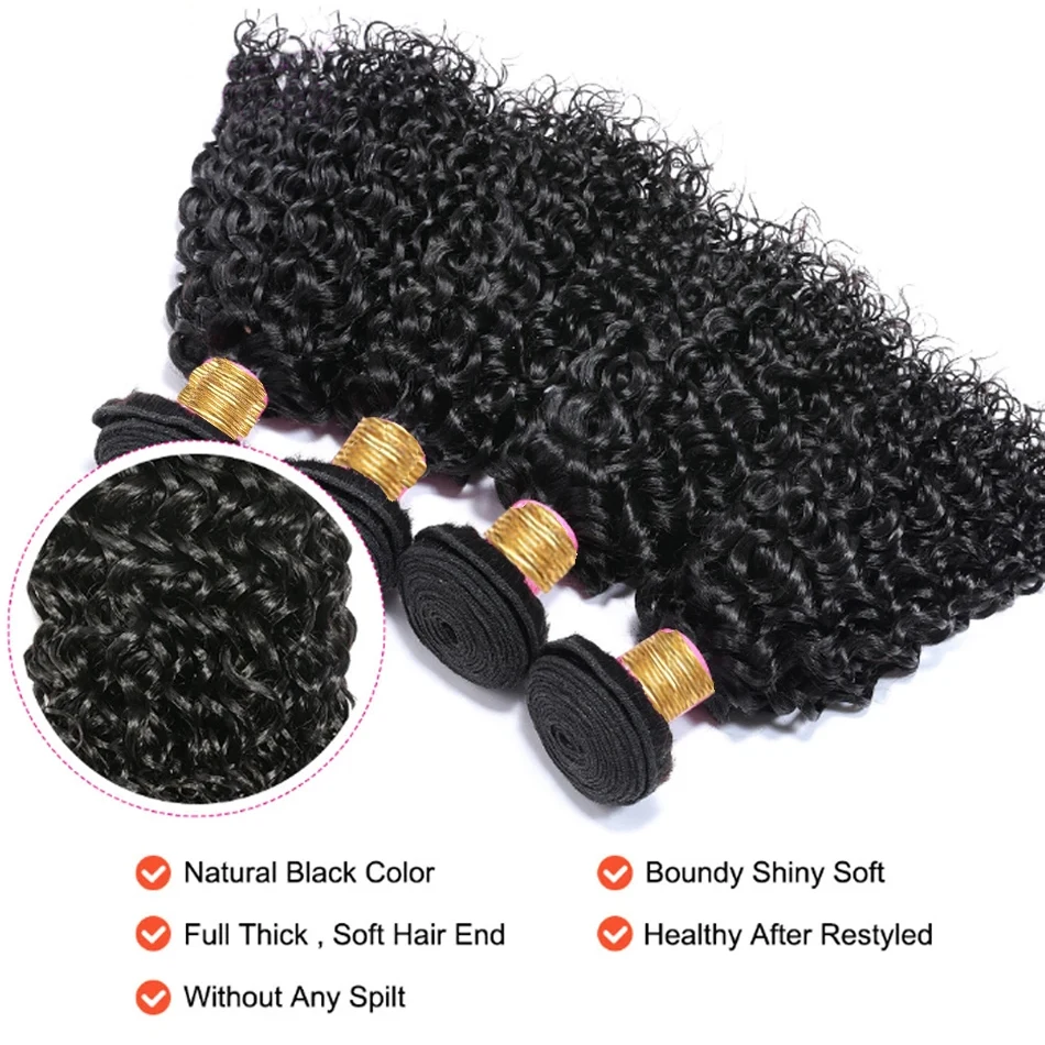 12A Malaysian Water Wave Bundles With Closure 3 Bundles With Closure Unprocessed Virgin Short Curl Tissage Boucl&eacute; Cheveux Humain human hair bundles human hair weave