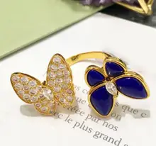  New 2022 Hot Brand Anniversary Gifts Jewelry For Women Blue Lapis Butterfly Wedding Jewelry Set Earrings Necklace Bracelet Rings 