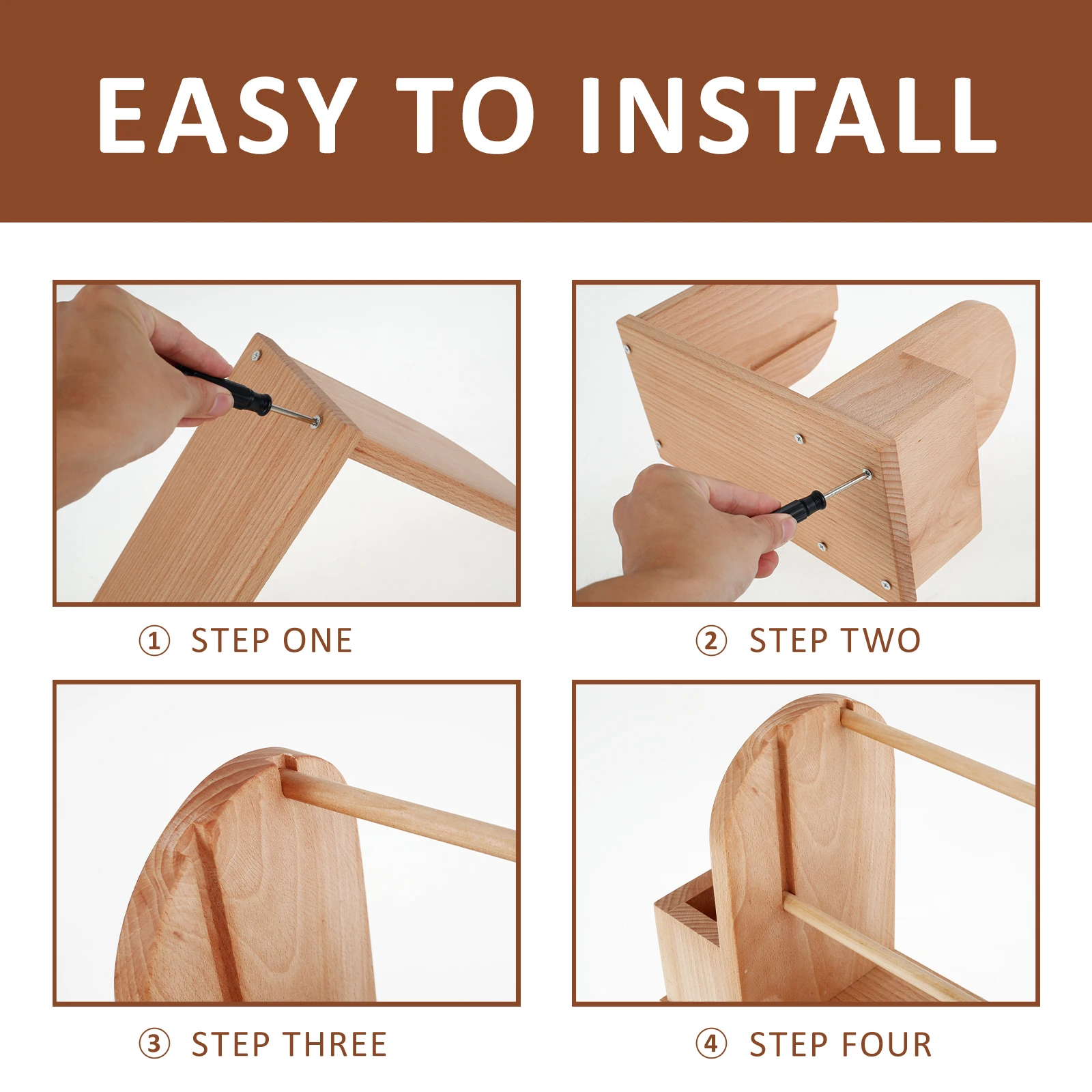 Yarn Holder for Crocheting Wood Yarn Rack Stand with Double Slots Practical Ball Dispenser Easy to Assemble Spinner yarn holder