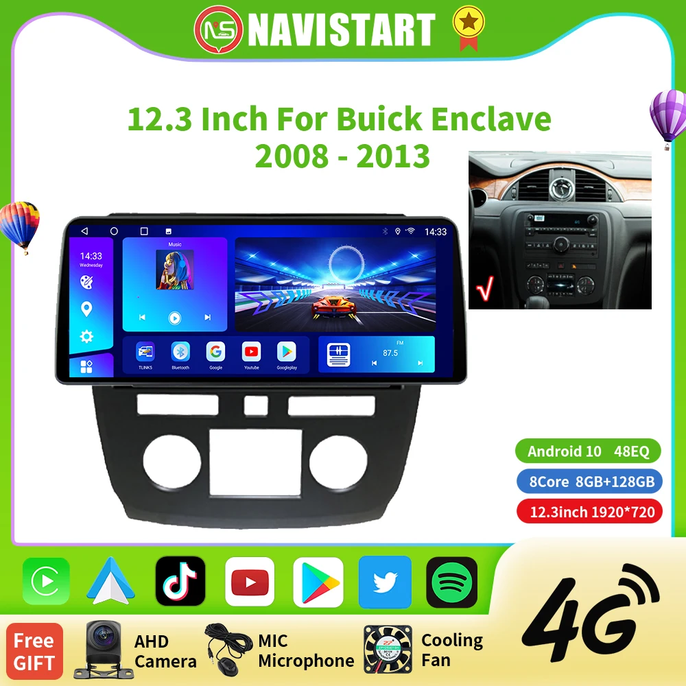 

NAVISTART 12.3 Inch Android Car Radio For Buick Enclave 2008 - 2013 Navigation GPS RDS DSP Carplay Multimedia Video Player