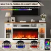 Fireplace TV Stand with 40" Electric Fireplace for 80" TV, 70" Fireplace Center with Adjustable Storage Cabinets, 2 Drawers 4