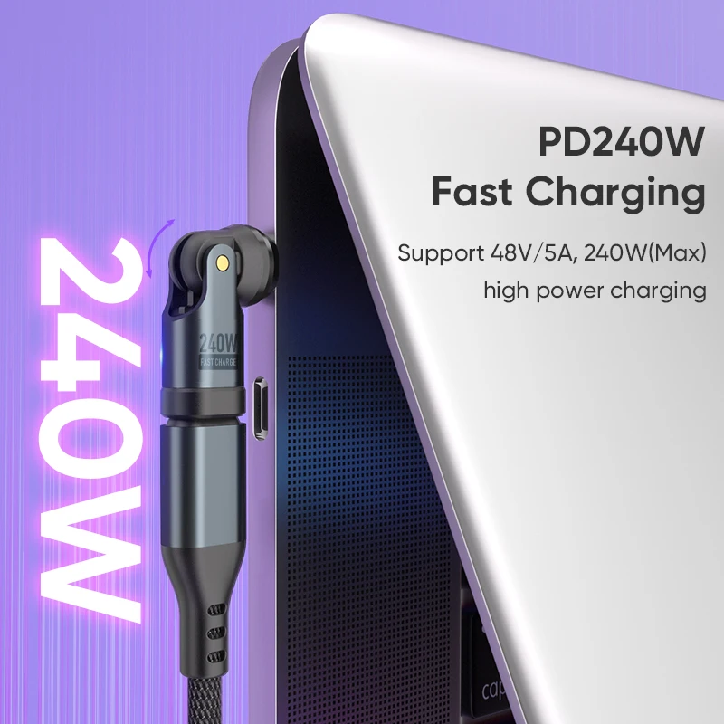 Magnetic 540° USB-C OTG Adapter with PD3.1 240W Fast Charging