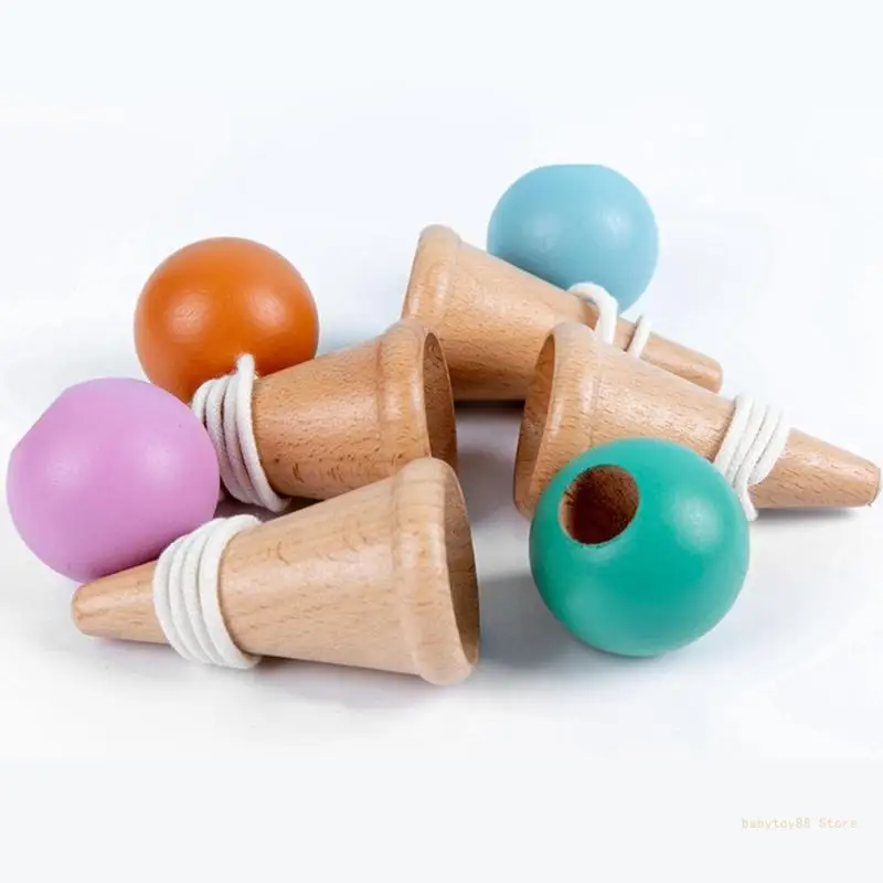 

Y4UD Wooden Sword Ball Toy Game Ball Interactive Indoor Sports Game Early Educational Skillful Juggling Ball Gift for Child