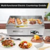 Commercial Electric Griddle 22'' Flat Top Grill Countertop Griddle 3000W 110V Stainless Steel Teppanyaki Grill Large Griddles fo 3