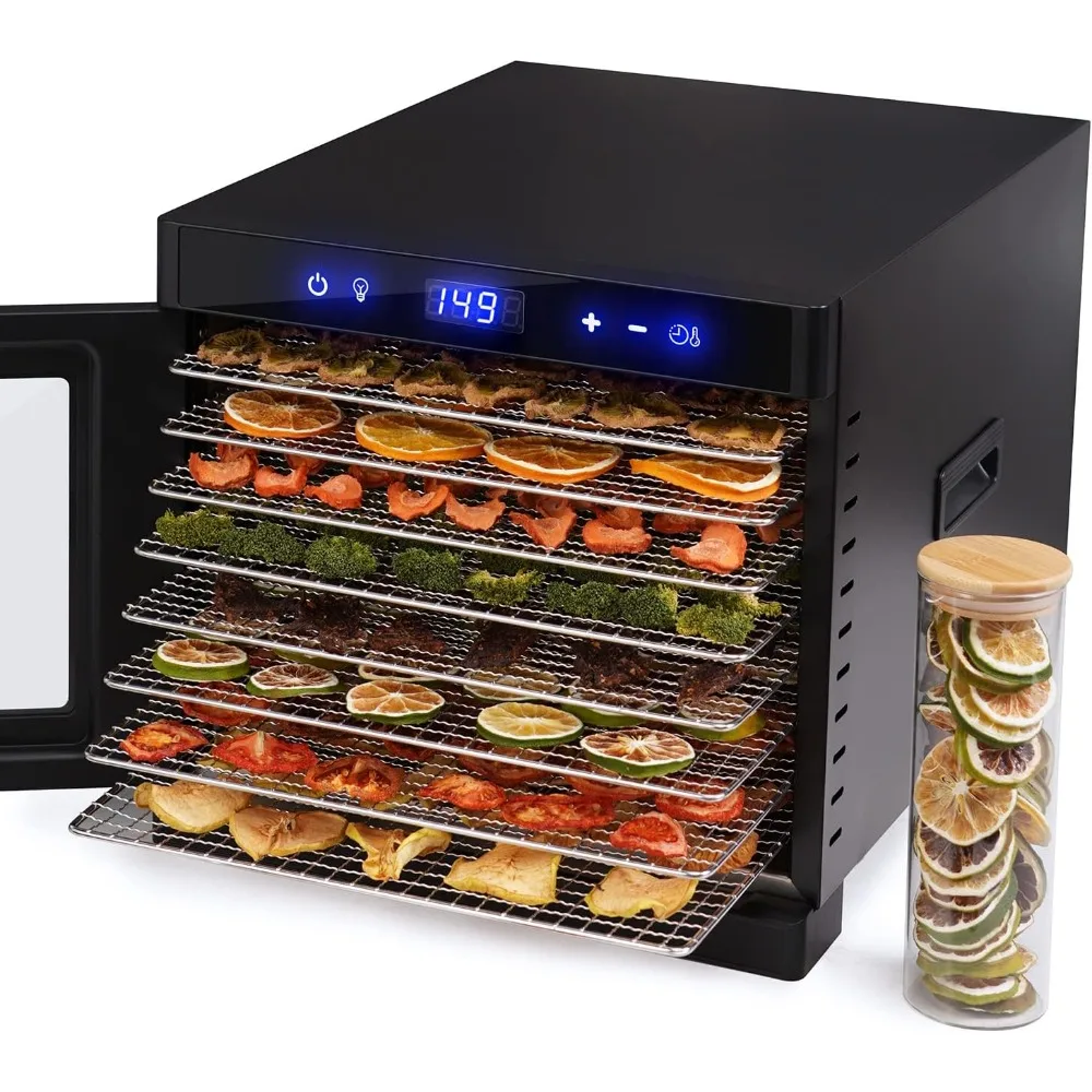 

Stainless Steel Food Dehydrator with 8 Trays, Digital Adjustable Timer & Tempe Control Food Dryer Machine for Jerky, Vegetable