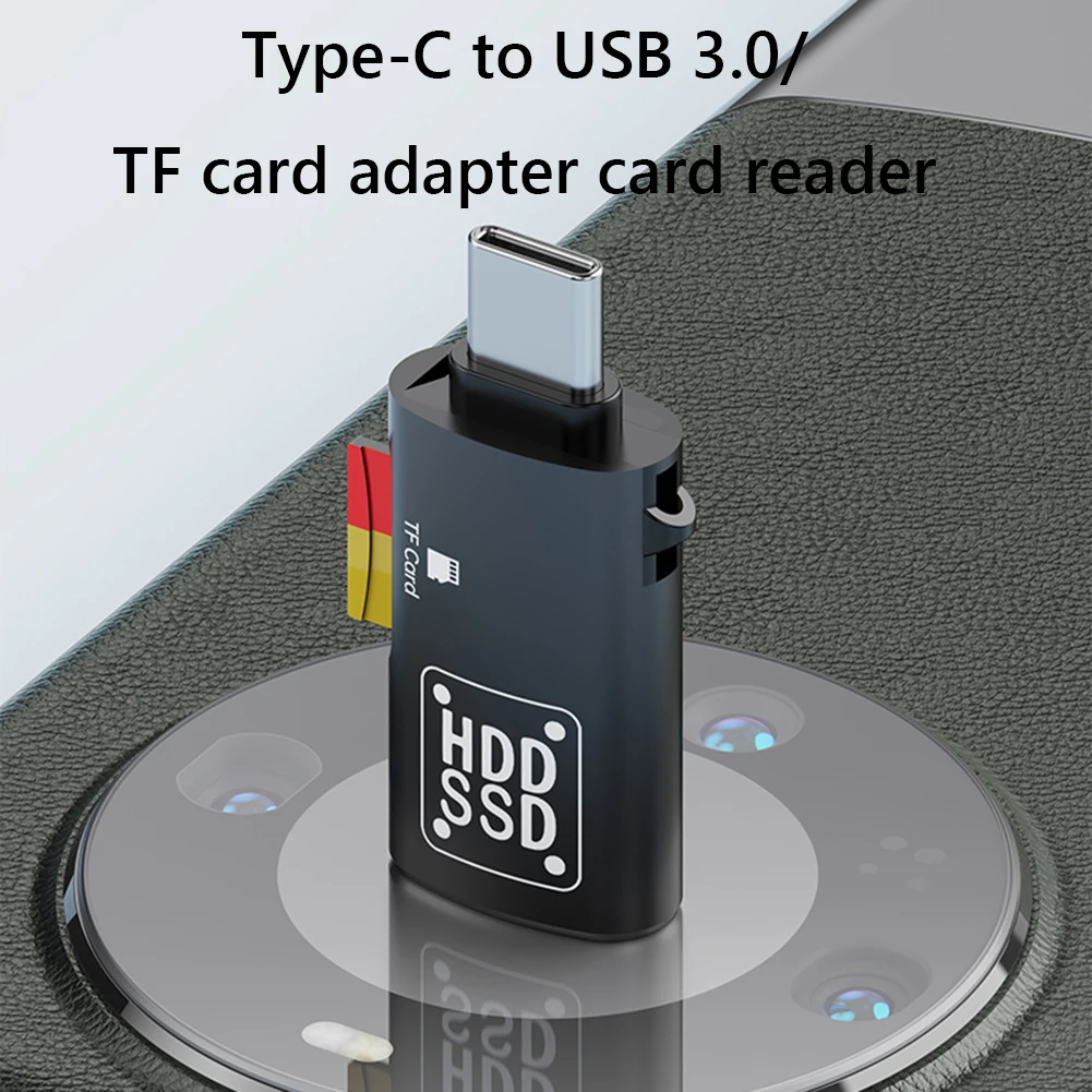 랜야드 OTG C타입 USB 암 + TF 콤보 어댑터, 휴대폰 카드 리더, PC 노트북 액세서리, 2 in 1 고속 카드 리더