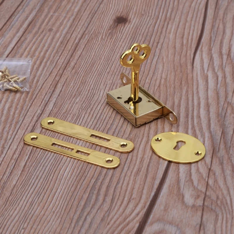 Cabinet Door Lock Door Lock Buckle Drawer Lock Antique Locks Antique Metal Drawer Locks Decorative Furniture Locks With Key For Drawers, Wardrobe, Jewelry Wooden Box, Cabinet