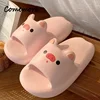 Comemore Ladies Home Women's Sandals Summer Cute Slippers Bear Cartoon Pig Shoes Indoor Bathroom Flip Flop Size 33 Casual 2022 2