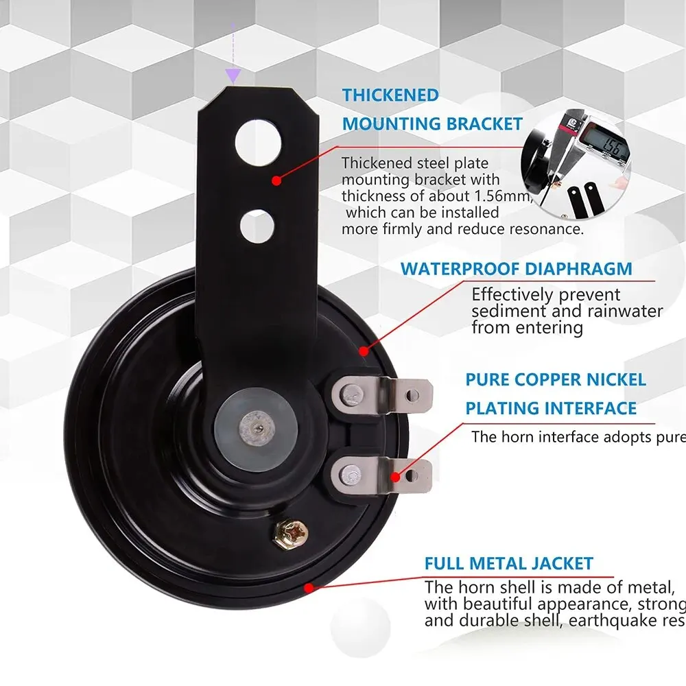 Motorcycle Electric Horn Kit Speakers Scooter Moped Dirt Bike 12/36/72v Waterproof Universal