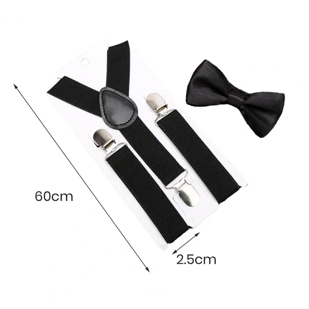 Kids' Bow Suspender Belt Elastic Suspenders Tie set Matching