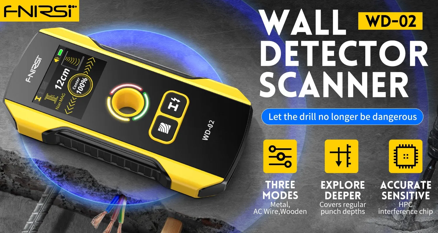WD-02 Metal Detector Wall Detector Multifunctional With Positioning Hole AC Live