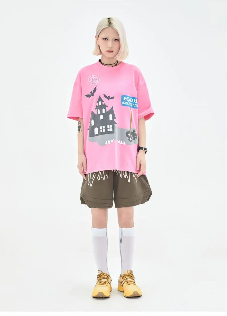 Description Picture 5 of itemLetter Embroidery Basketball Shorts Men Clothing Street Vintage Color Contrast Mens Shorts Loose Sweatpants Men Shorts Pants