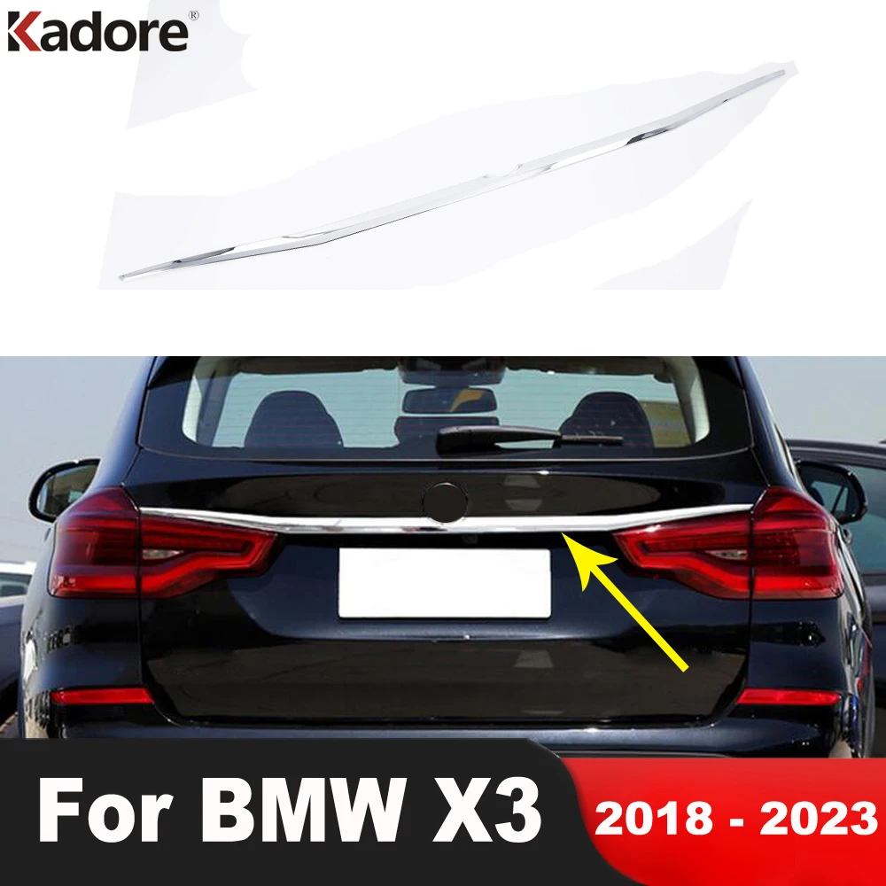 

Накладка на крышку багажника для BMW X3 SUV 2018 2019 2020 2021 2022 2023, хромированная накладка на заднюю дверь автомобиля, молдинговая лента, внешние аксессуары