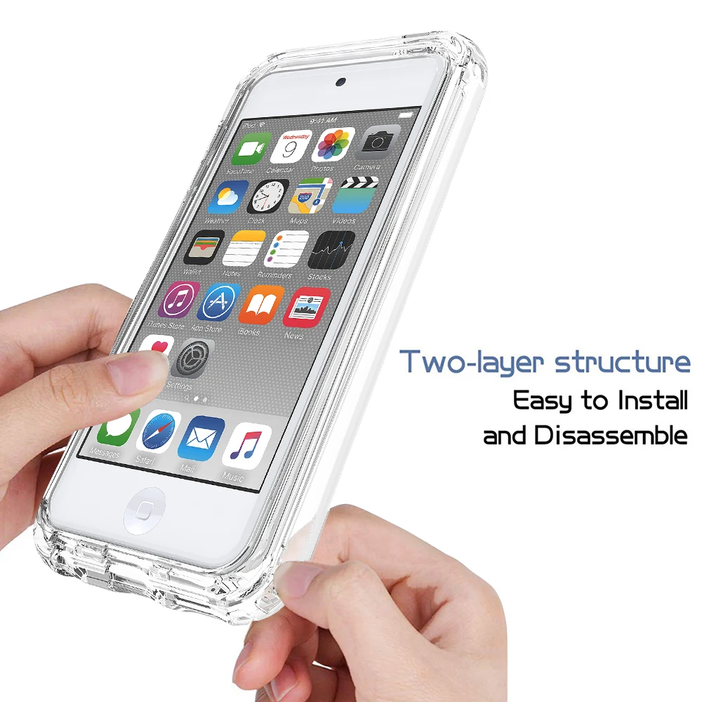 Dual Layer Shockproof Rugged Armor Case with Transparent Back