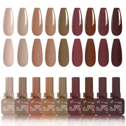 Salon - Quality Long - Lasting Gel Nail Polish Set (Red - Brown)
