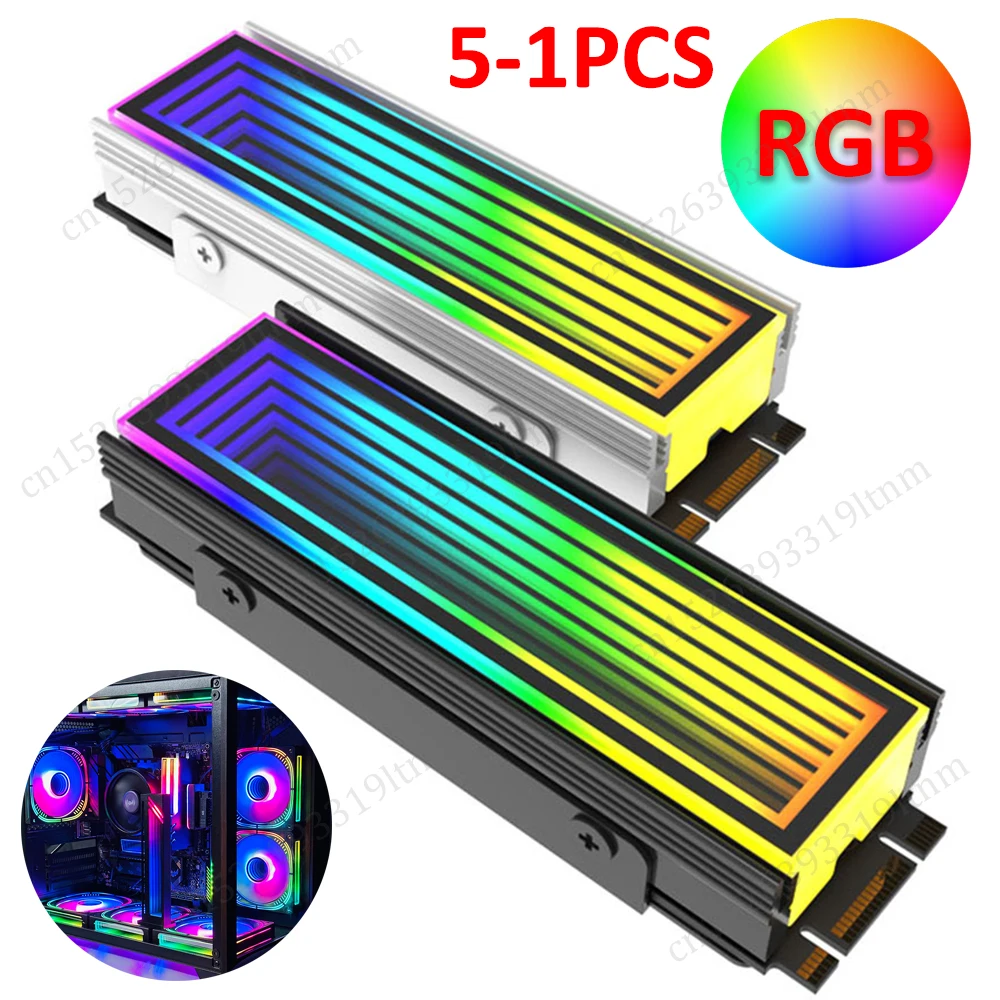 CNC-Aluminum-RGB-M-2-2280-SSD-Heatsink-M2-Radiator-5V-3PIN-ARGB-AURA ...