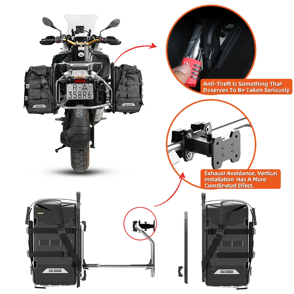 Rhinowalk Side Rack Extender Special For Motorcycle Bag MJX2004