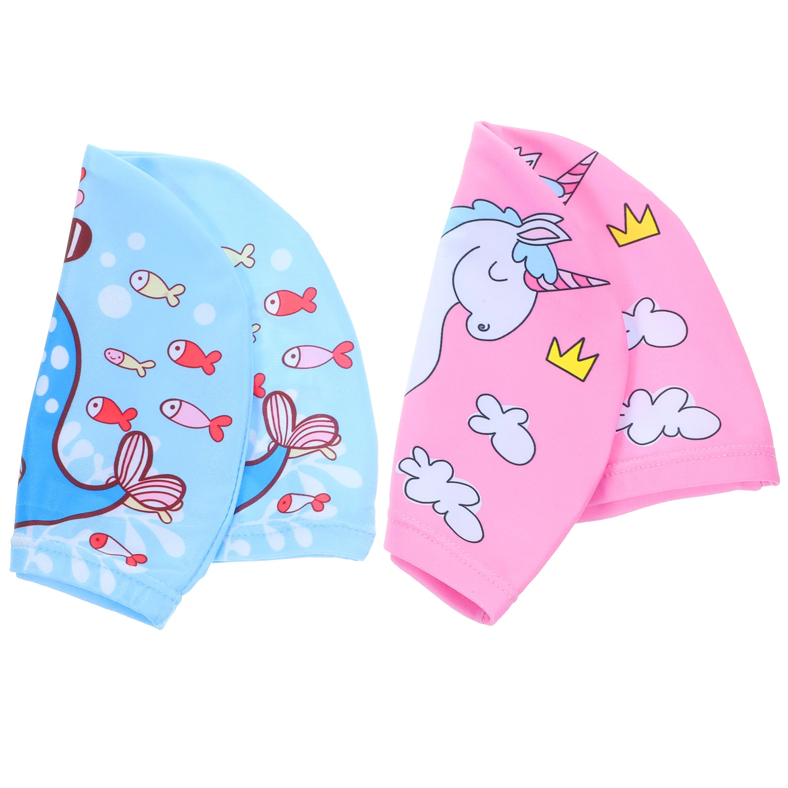 

2 Pcs Children's Swimming Cap Wear-resistant Hats Caps Kids Stretchy Women Large for Braids and Dreadlocks