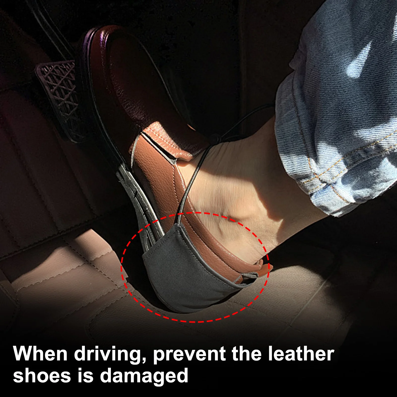 Driver Shoes Heel Protector Driving Heel Protection Cover for Right Foot Car Prevent Wear Shoes Heel Protection Cover