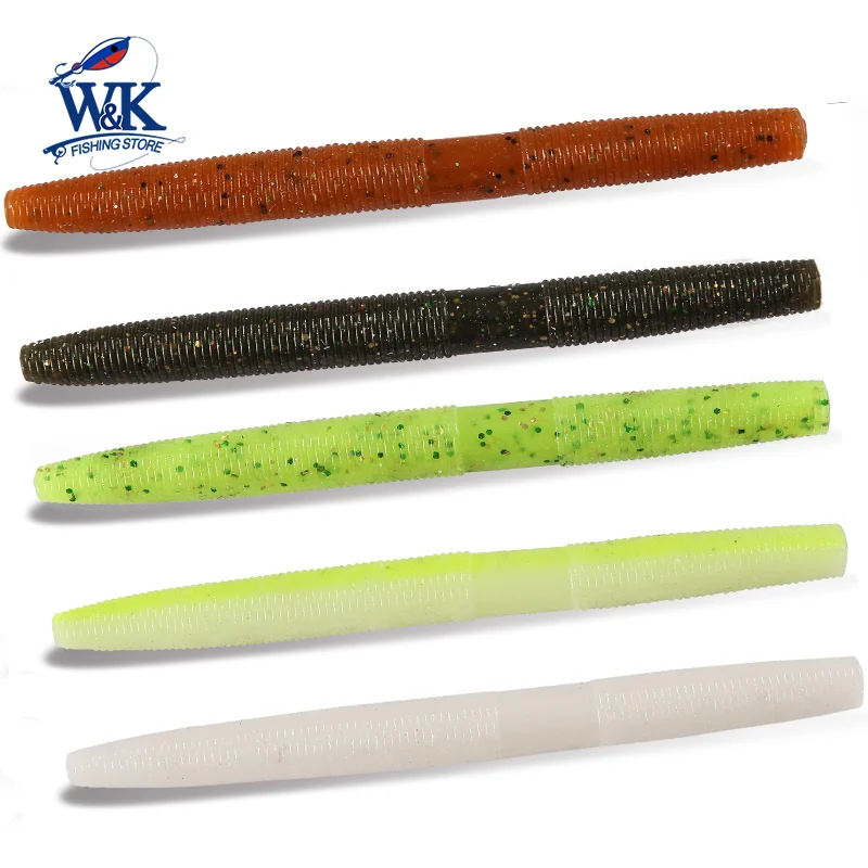 Senko Worm Lure for Pond Pike Perch Fishing Lures Bass Lure at 4inch 6pcs  Soft Bait with High Salt Inner No Sinker Rig Baits