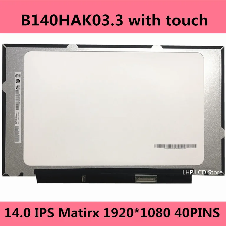 Tanie Darmowa wysyłka B140HAK03.3 LED zespół ekranu dotykowego wyświetlacz LCD IPS