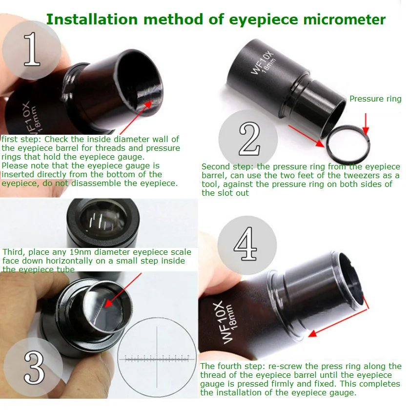 0.1mm Microscope Eyepiece Reticle Glass Micrometer Divide Ruler Graticules Calibration Measure Dust Area Scale Slide Dia14-27mm